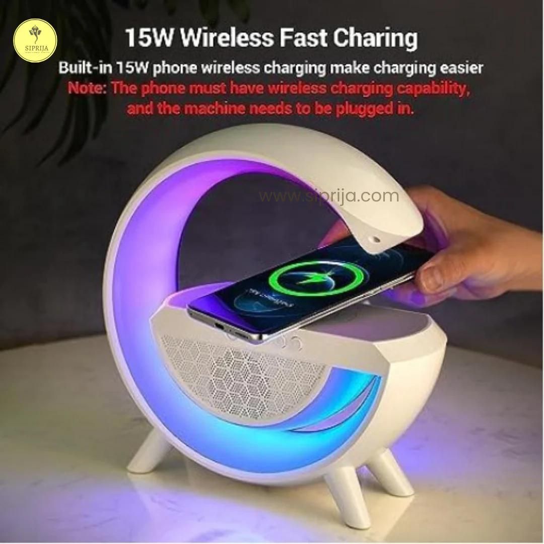 Смарт устройство 4в1, Часовник, Тонколона, Лампа, Безжично зарядно, Smart G-lamp