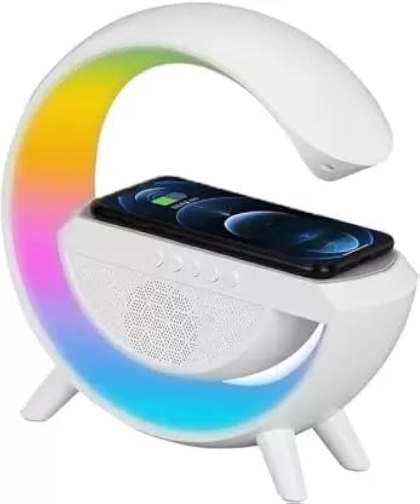 Смарт устройство 4в1, Часовник, Тонколона, Лампа, Безжично зарядно, Smart G-lamp