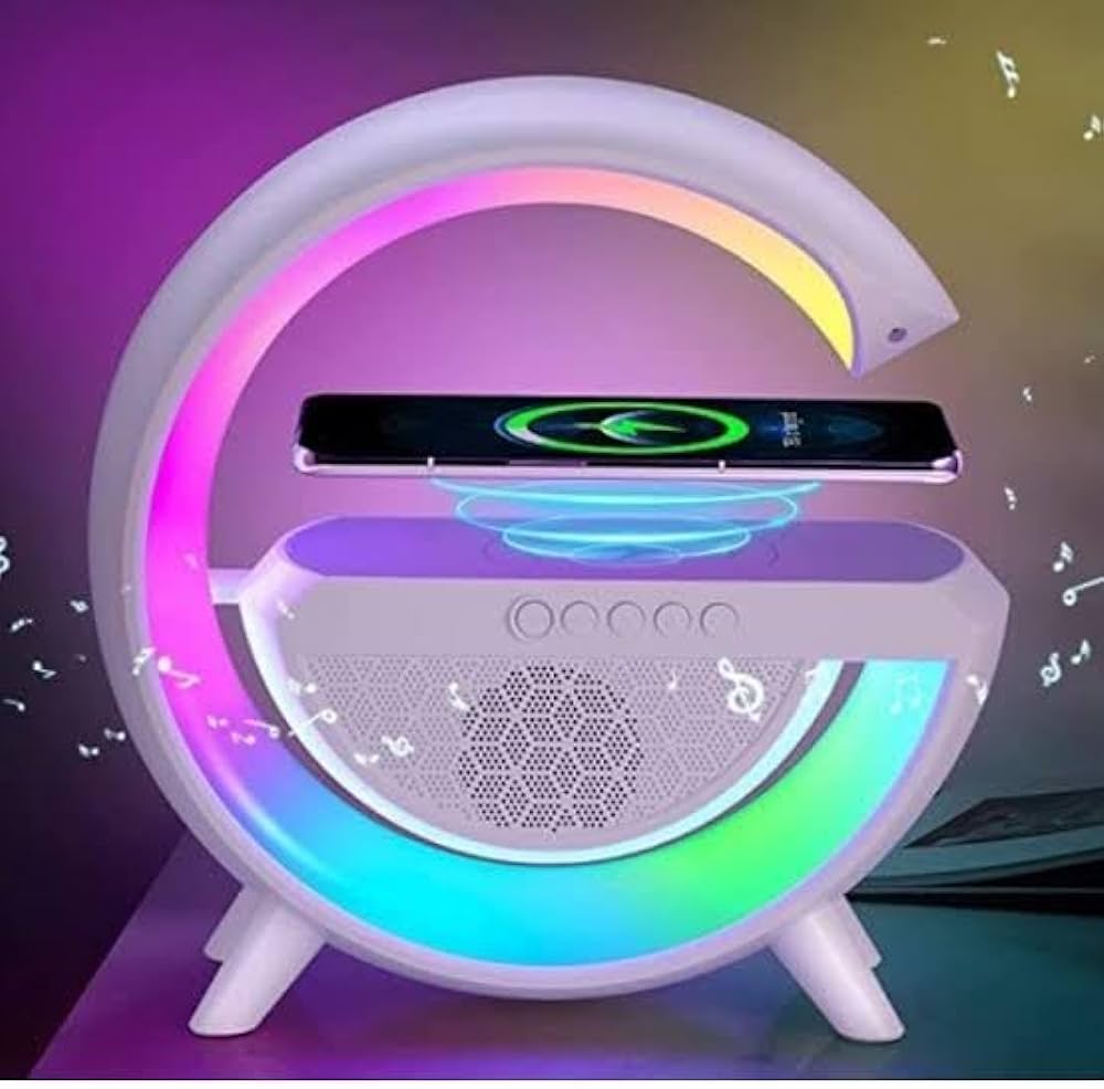 Смарт устройство 4в1, Часовник, Тонколона, Лампа, Безжично зарядно, Smart G-lamp