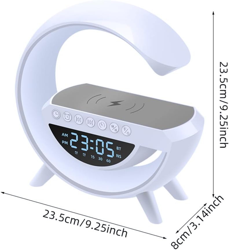 Смарт устройство 4в1, Часовник, Тонколона, Лампа, Безжично зарядно, Smart G-lamp