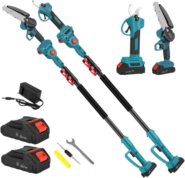 Градински комплект 3в1 с омасляване: Лозарска Ножица, Мини резачка и Телескопичен прът