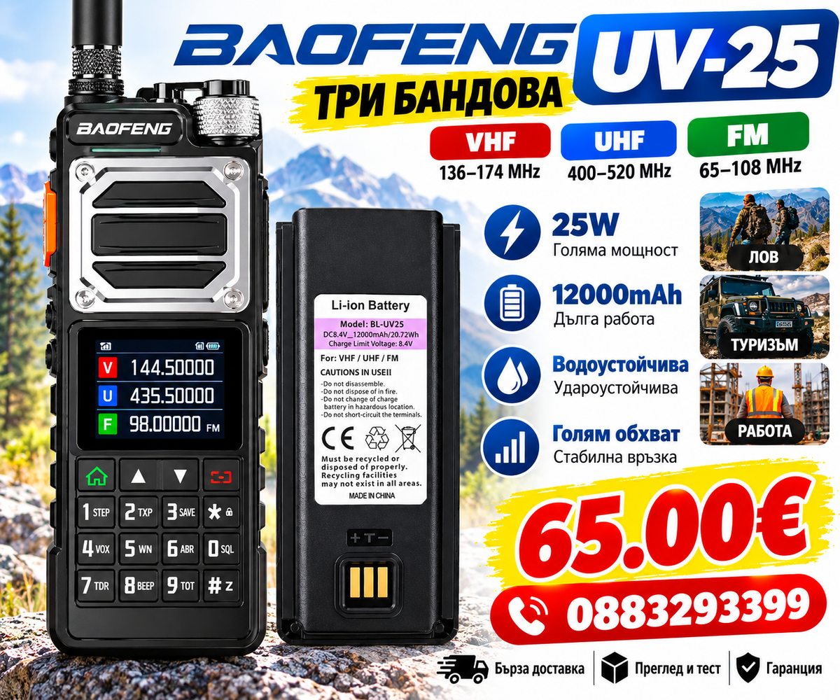Трибандова радиостанция Baofeng UV-25