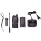 Комплект Baofeng UV-5RM: радиостанция, батерия, антена, щипка, връзка и зарядна база