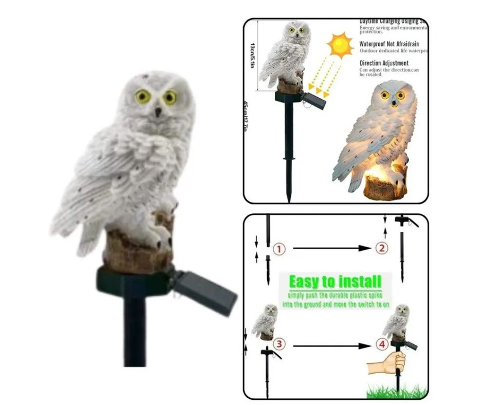 Комплект 4 броя соларни градински лампи с животни