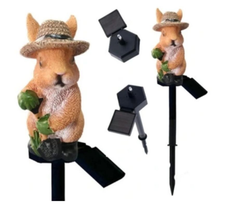 Комплект 4 броя соларни градински лампи с животни