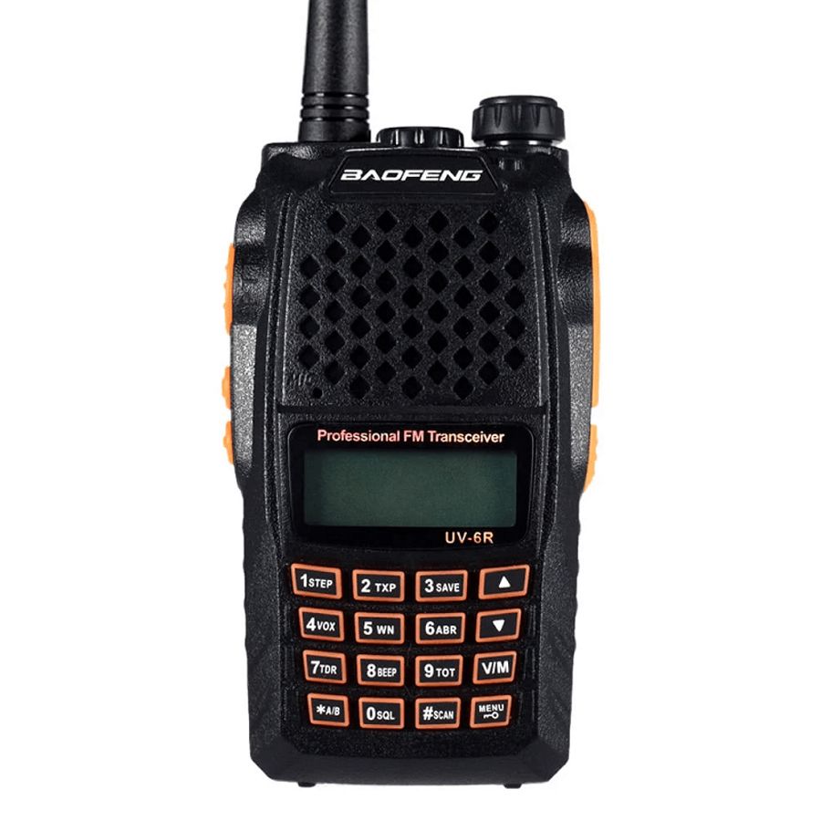 Двубандова радиостанция Baofeng UV-6R 8W – изглед отпред